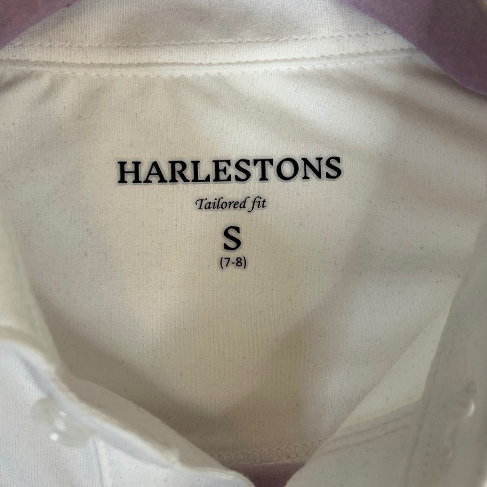 Harletons Boys White Tailored Fit Polo Shirt Size S (7-8) Short Sleeve - Picture 4 of 11